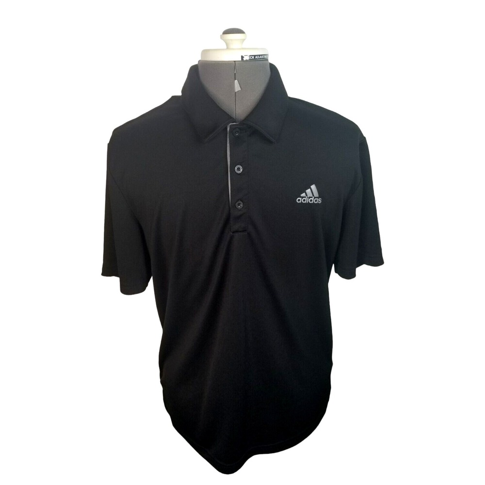 Adidas Golf Black Polo Men's Shirt Size M Pit to pit 21 in